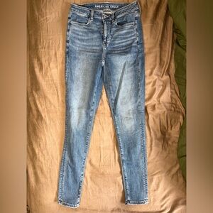American Eagle Outfitters Blue Skinny Jeans Distressed